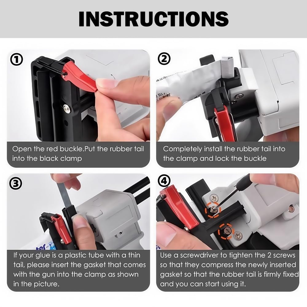 Toothpaste Tube Glue Gun, Tube Squeezing Machine Dispenser Glue Gun, 704 Universal Manual Glue Gun Extruder for Toothpaste Cream Adhesive