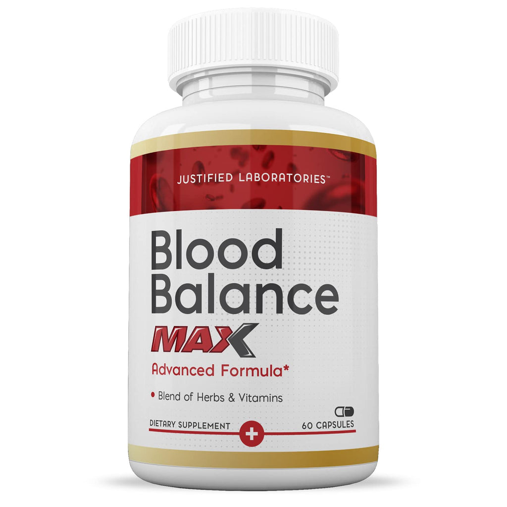 Justified Laboratories Blood Balance Max - 60 Capsules, Pack of 2 - Advanced Circulatory Support Formula with a Blend of Herbs & Vitamins - 60 Servings