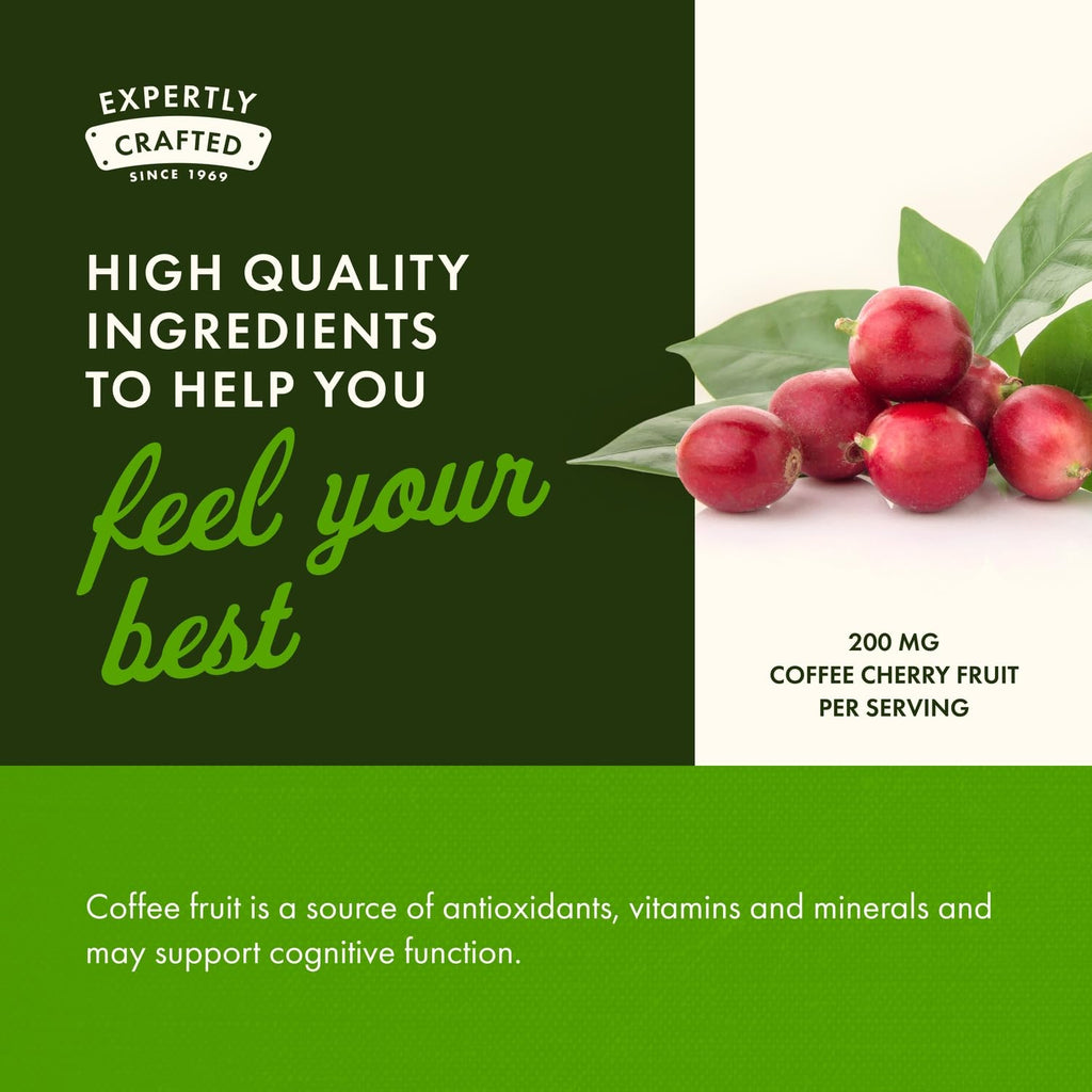 Swanson Full Spectrum Coffee Cherry - Antioxidant Support - Cognitive Supplement - Offers Cellular Protection with High ORAC* - Gluten Free & Non-GMO - 60 Veggie Capsules (2 Pack)