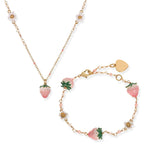 BSL juicy Women's Stylish Versatile Bracelet - Elegant White Flower, Pink Strawberry Charm, Fresh & Sweet Bohemian Design Jewelry, Perfect Friendship Gift for Friends & Loved Ones