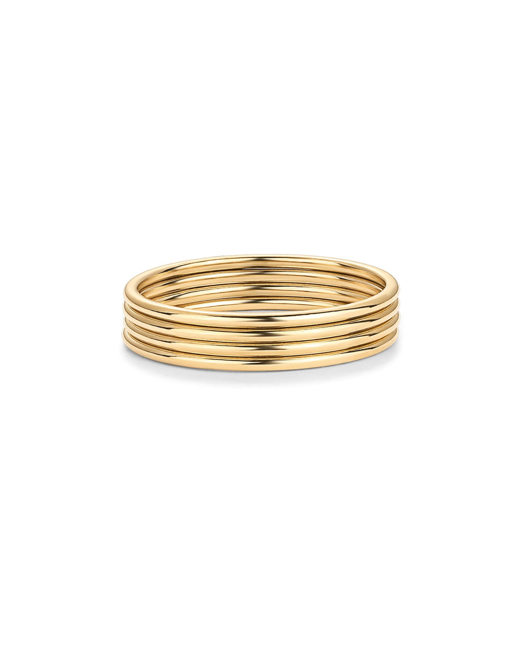 PAVOI 14K Yellow Gold Plated Stackable Thin Ring Set of 4