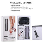 Electric Callus Remover for Feet, Adjustable Various Speed, Powerful Electric Foot File Sander Scrubber Foot Grinder for Dead Skin with 60 Replacement Sanding Discs, 01Gray