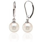 PAVOI 925 Sterling Silver Shell Pearl Earrings, Leverback Dangle Studs 8mm