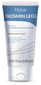 Dulac, Diosmin Legs Gel Cream, Cooling & Refreshing, with Diosmin & Menthol, Horse Chestnut Extract, Butcher's Broom & Red Vine, Fast-Absorbing, Non-Greasy, Daily Leg Care, 5.07 fl oz, Made in Italy