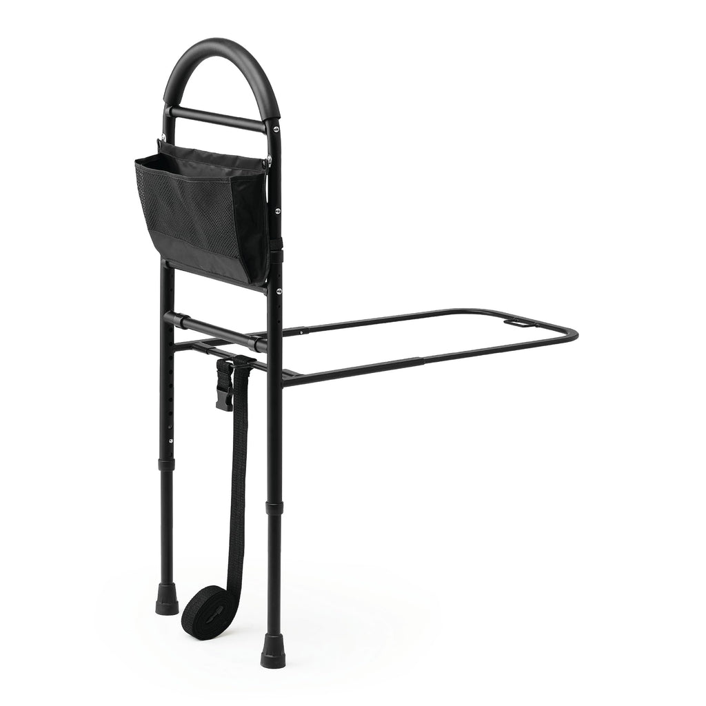 Medline Bed Assist Bar with Storage Pocket, Height Adjustable Bed Rail for Elderly Adults, Assistance for Getting In and Out of Bed at Home