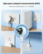 TROND Electrical Outlet Extender 360° Rotating Plug with 20W USB C, 36in Short Extension Cord, Wall Plug Adapter with 3 AC Outlets, Access Hard-to-Reach Outlets Use Behind Couches, Desk, White