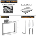JOPOFI 2-Piece Towel Ring - Thicken SUS 304 Stainless Steel Towel Holder, Towel Racks for Bathroom, Square Modern Design Hand Towel Holder, Contemporary Hand Towel Bar - Brushed Nickel