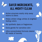 Molly's Suds Super Powder Detergent | Extra Strength Laundry Soap, Stain Fighting | Sensitive Skin | Simple, Effective Ingredients | 60 Loads - Ocean Mist