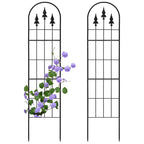 LATIHUUM 2 Pack 57.8" H x13 W Garden Trellis for Climbing Plants Outdoor, Rustproof Arched Metal Rose Trellis for Outdoor Indoor Roses Clematis Potted Climbing Plants Vines Flowers Decorative, Black