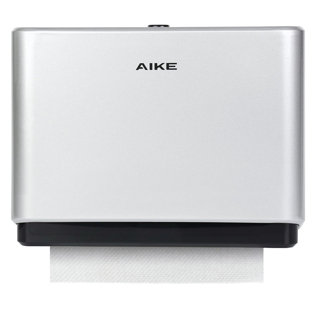 AIKE 200 Sheets Wall Mount Paper Towel Dispenser,Fit Multifold Paper,Silver
