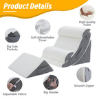 Ziixmile Wedge Pillow Set for After Surgery – 5PCS Orthopedic Bed Wedge Pillow Set for Sleeping, Body, Back and Leg Pain Relief Comfortable & Adjustable Support Pillows-Anti Snoring (Grey)