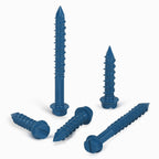 3/16" x 1" Concrete Screws, 100 PCS Blue Hex Washer Head Concrete Screws Anchor Kit with Drill Bit and Hex Bit Socket, for Masonry, Cement, Block, Brick or Stucco