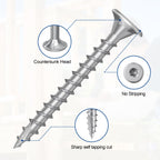 #8 x 1.5 Stainless Steel Deck Screws, 150Pcs Deck Screws T20 Star Bit, 410 Grade Stainless Steel, Rust Resistant Timber Screws for Log Landscaping Wood