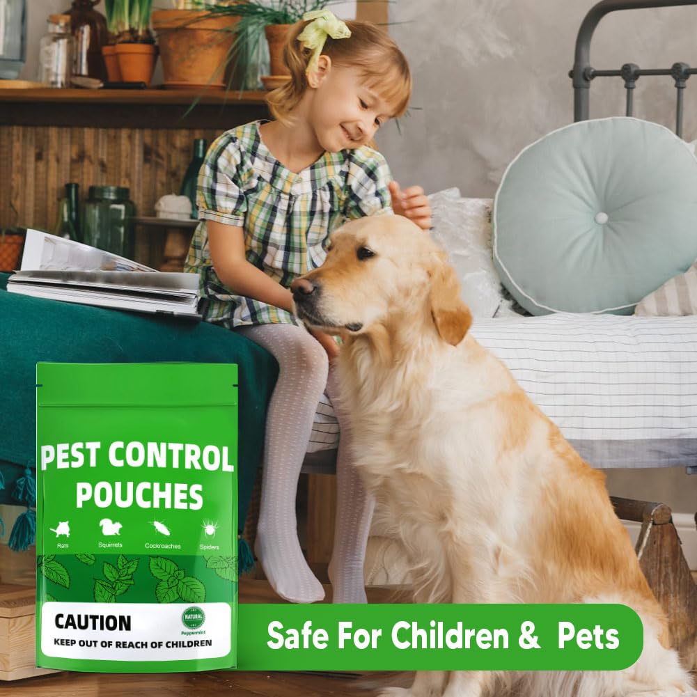 KPNKKWY Pest Control, Rodent Repellent Pouches, Mouse Repellant Indoor, Mice Peppermint to Repel Rat, Ant, Roach, Mosquito & Moth, RV Mouse Deterrent, Keep Mouse Away