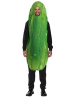 Spooktacular Creations Halloween Pickle Costume Adult, Unisex Food Costume for Men, Green Fruit Jumpsuit Outfit for Dress Up, Cosplay, Themed Parties (Medium)