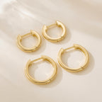 14K Gold Huggie Hoop Earrings for Women - Small Minimalist Earrings (14mm)