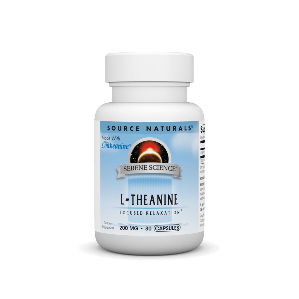 Source Naturals Serene Science L-Theanine, Made with Suntheanine, for Focused Relaxation, 200 mg - 30 Capsules