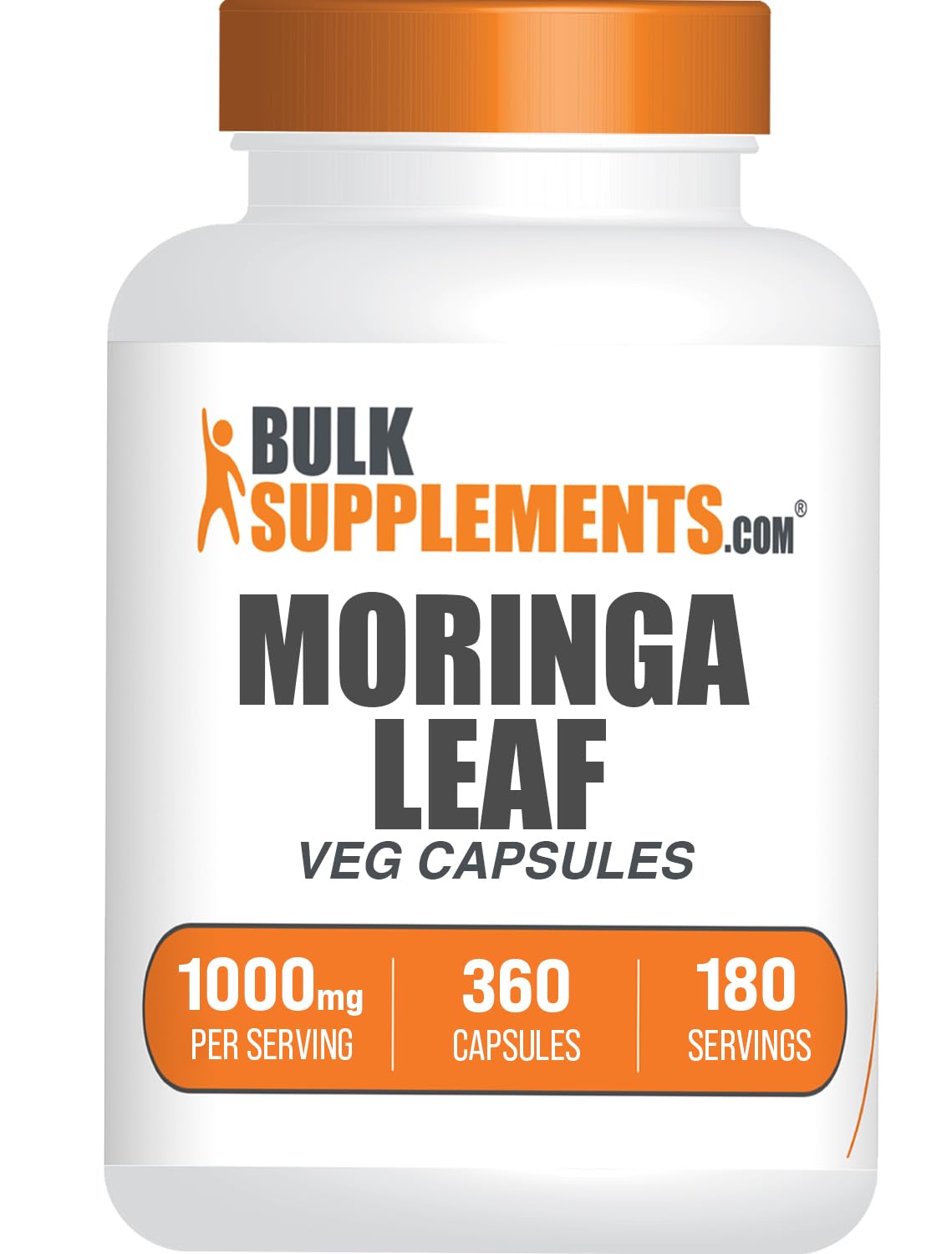 BulkSupplements.com Moringa Leaf Extract Capsules - Vegan, 360 Count (Pack of 1)