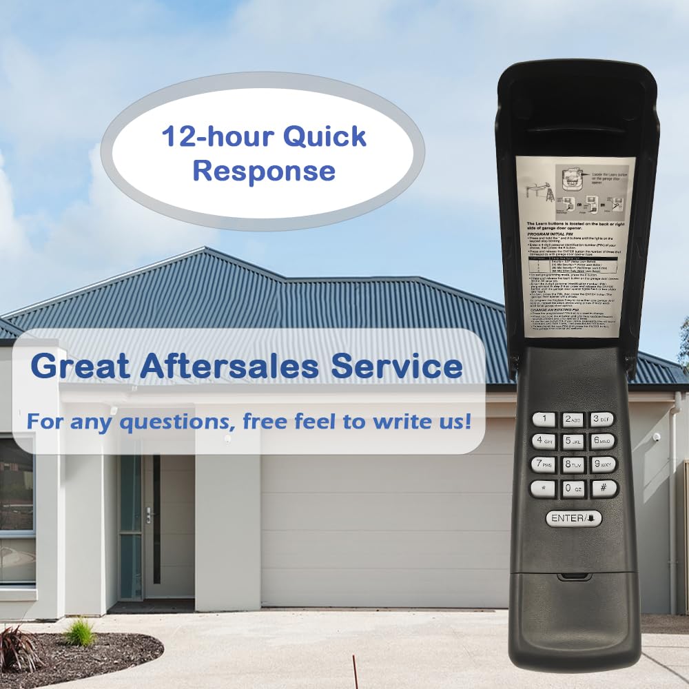 JUSTHILLUP Black Garage Door Opener Keypad Compatible with Liftmaster/Chamberlain/Craftsman Openers, Replace G940EV-P2, 878MAX, 877MAX, 877LM, 377LM, 977LM, Wireless Keyless Keypad