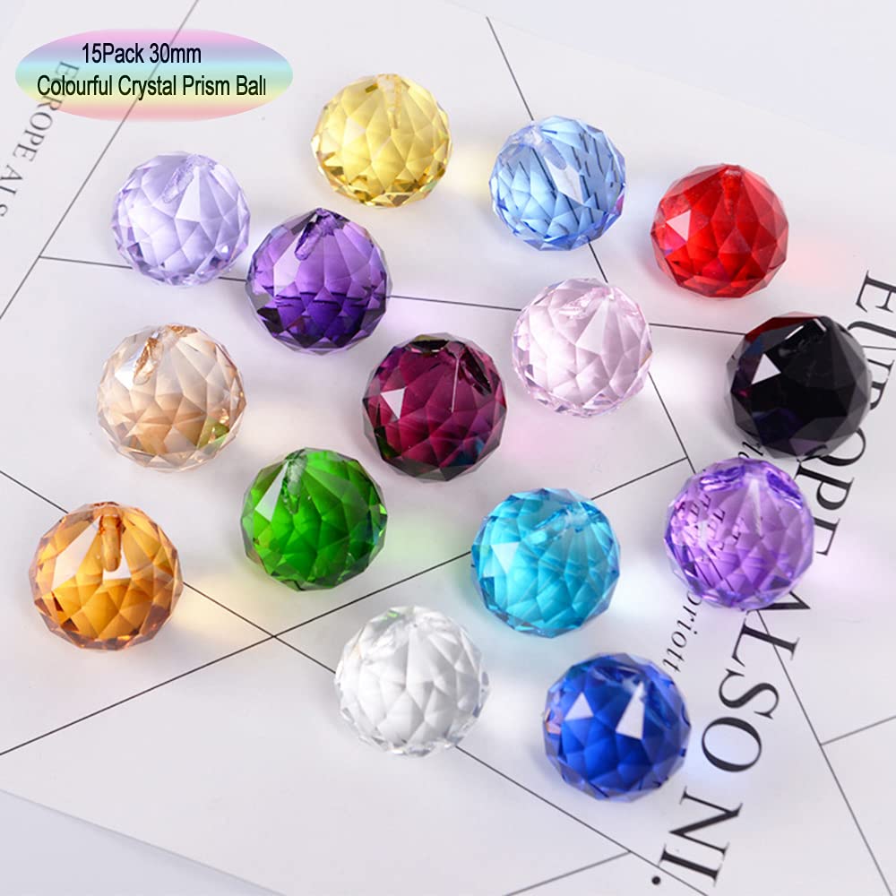 MerryNine Crystal Sun Catcher Suncatcher Prism Ball Assorted Colors