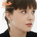 Anbamahong Synthetic Moissanite Earrings Imitation Diamond 925 Sterling Silver Studs for Men Women Jewelry Gifts (1 CTW (Yellow Gold))