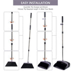 XXFLOWER Broom and Dustpan Set, Dustpans with Broom Combo for Home, Heavy Dust Broom and Dustpan Combo, Long Handle Dust Pan and Broom Set for Kitchen, Office, Pet Hair, Charcoal Color, Pack of 1