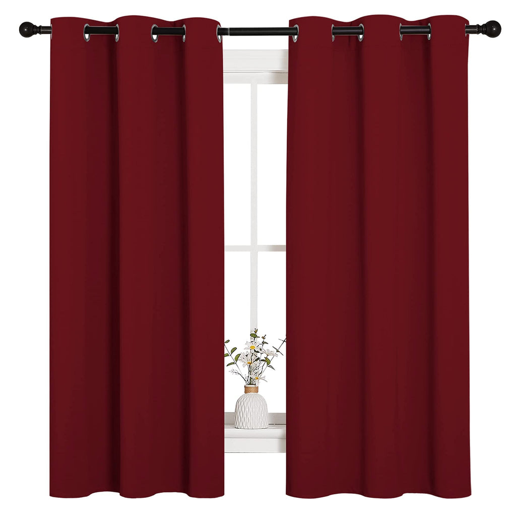 NICETOWN Burgundy Red Blackout Curtains for Living Room 42" x 63" 2 Panels