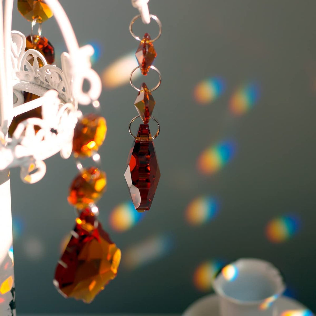 GOLDENHAITAI 20pcs 38mm Crystal Maple Leaf Chandelier Prism Replacement