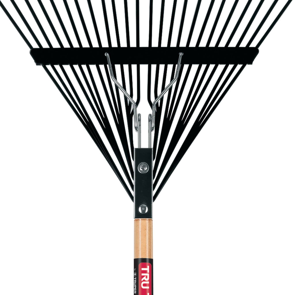Truper TruPro Steel Leaf Rake, 24-Inch Head, 54-Inch Wood Handle - Garden Rakes Metal Heavy Duty - Yard Rakes - Lawn Rake for Leaves and Grass (Model EMX-24 / 30480)
