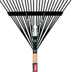 Truper TruPro Steel Leaf Rake, 24-Inch Head, 54-Inch Wood Handle - Garden Rakes Metal Heavy Duty - Yard Rakes - Lawn Rake for Leaves and Grass (Model EMX-24 / 30480)
