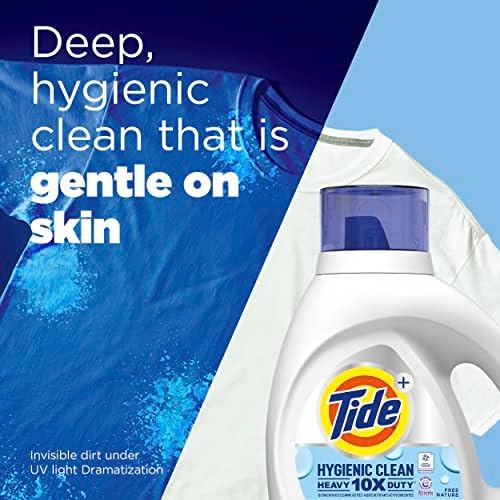 Tide Hygienic Clean Heavy Duty 10X Free Laundry Detergent Liquid, Unscented, 100 Load,S 154 Oz, He Compatible