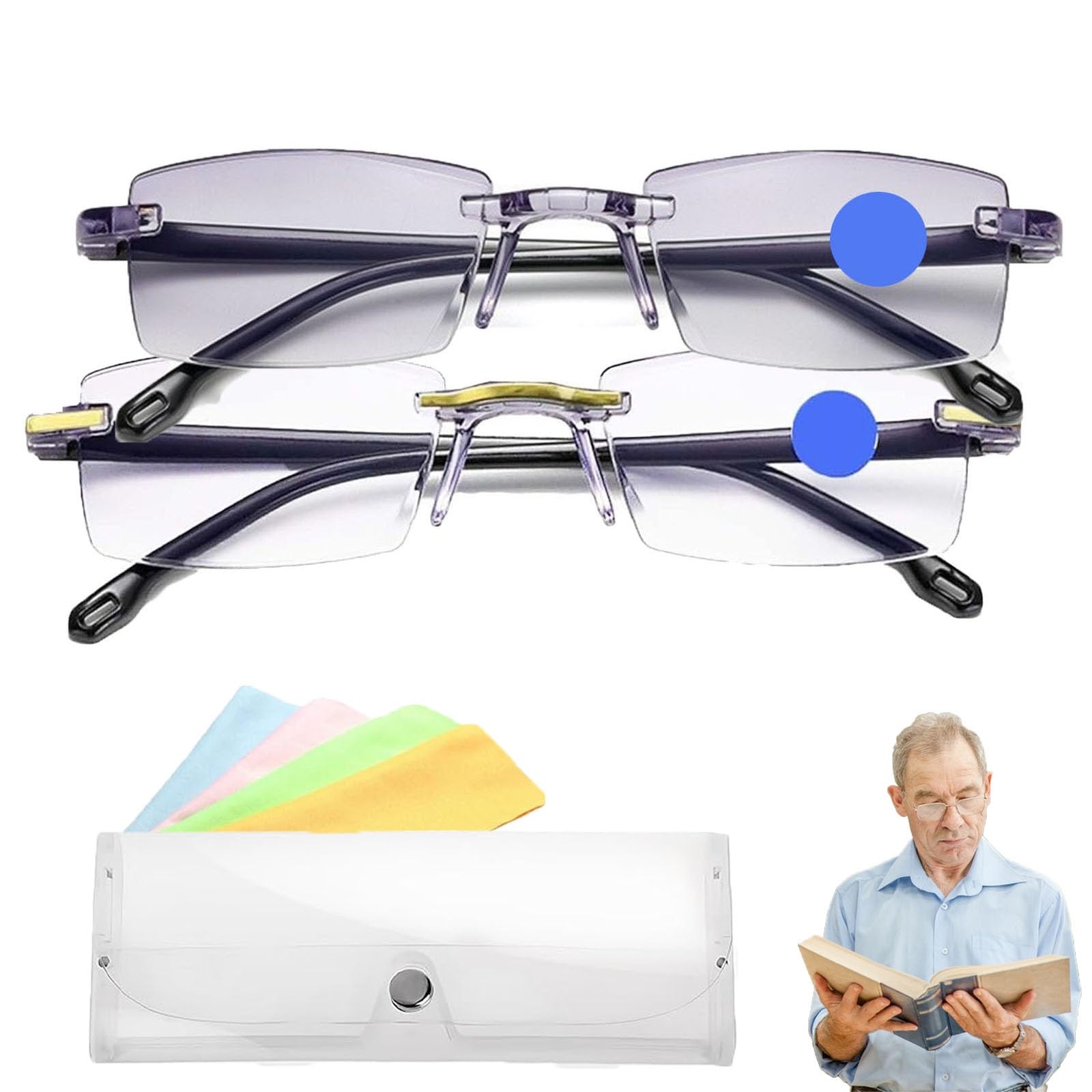 Intelligent Dual Focus Glasses, 2026 New Self Sync Wonder Glasses, Adjustable Auto Focus Eyeglasses for Women Men(2pcsA)