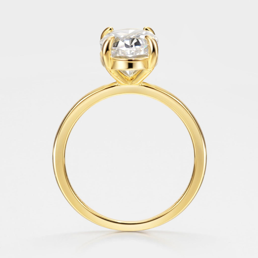 Michooyel 4.0ct Oval Cut Women's Engagement Ring Gold Plated Simulated D Color VVS Promise Ring Wedding Ring for Women 925 Sterling Silver