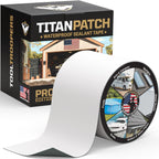 TITANPATCH PRO Waterproof Sealant Tape – White 4" x50' – Stops Leaks Fast & Stays Sealed for 15+ Years – Sticks to RVs, Roofs, Pools, Boats, Gutters – Built for Harsh Weather (-40°F to 190°F)