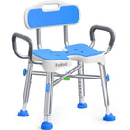 Ergonomic H-Shaped Shower Chair for Elderly and Disabled with Padded Back & Arms,500 lbs Heavy Duty Adjustable Shower Stool Seat for Easy Cleaning, Anti-Slip Bath Chairs for Bathtub