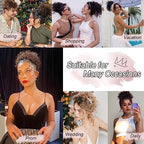 Lommel Messy Bun Hair Piece Short Curly Ponytail Extension Elastic Drawstring Loose Wave Curly Hair Buns Hair Piece Synthetic Hair Extensions Hair Bun for Women Daily Use(Black to Auburn Brown)