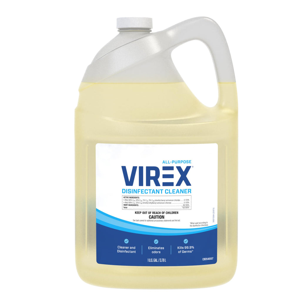 VIREX Diversey CBD540557 All Purpose Disinfectant Cleaner, Multi Surface Cleaning for Home and Commercial Use, Ready to Use Formula in Refill Size, Lemon Scent, 1 Gallon