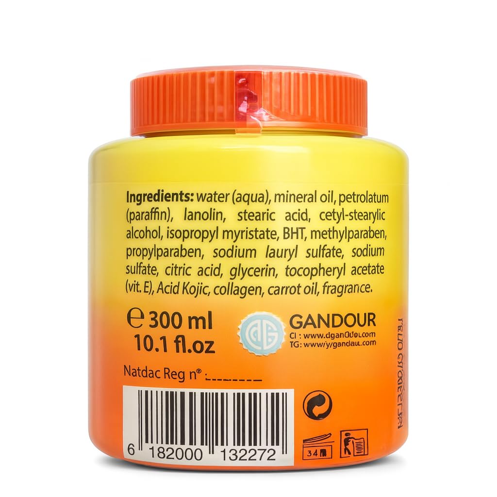 Natural Glow Carrot Cream 300ml /10.1oz Daily Hydration with oil Carrot Extract – Face and Body Care Moisturizer
