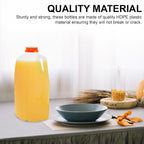 MT Products 64 Oz. Empty HDPE Plastic Juice/Milk Bottles with Tamper Evident Caps - Case of 60
