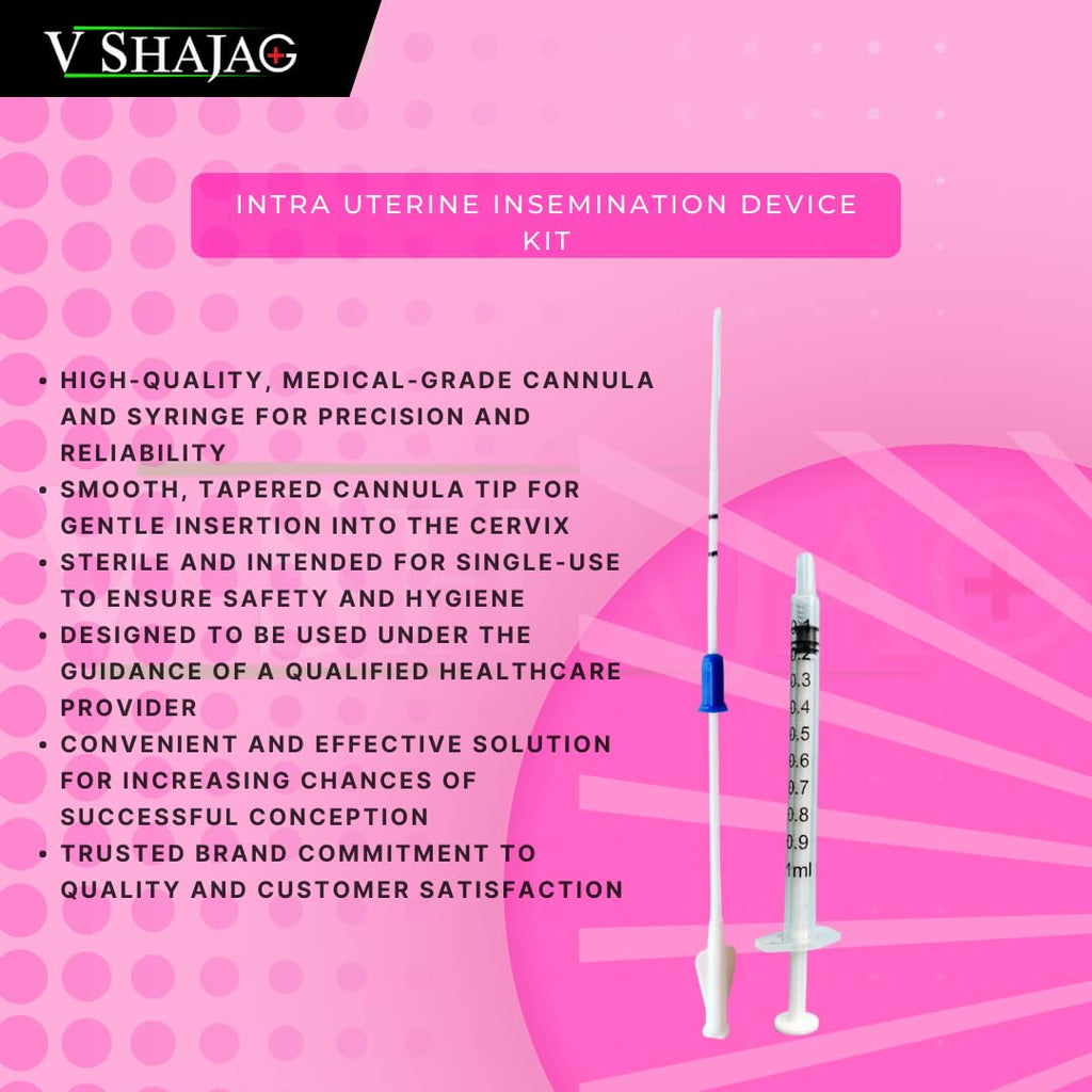 V SHAJAG Complete IUI Cannula Kit (17cm)(IUI Cannula Kit, Collection Container, and 2 Bonus Droppers)-Fertility with Precision (Pack of 2)