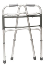 HEALTHLINE Adjustable Folding Walker with Wheels – Fits Petite Adults and Short Seniors, 5" Wheels, Includes 2 Pairs of Rear Glides – Aluminium Frame with Secure Hand Grips (250 lb Capacity)