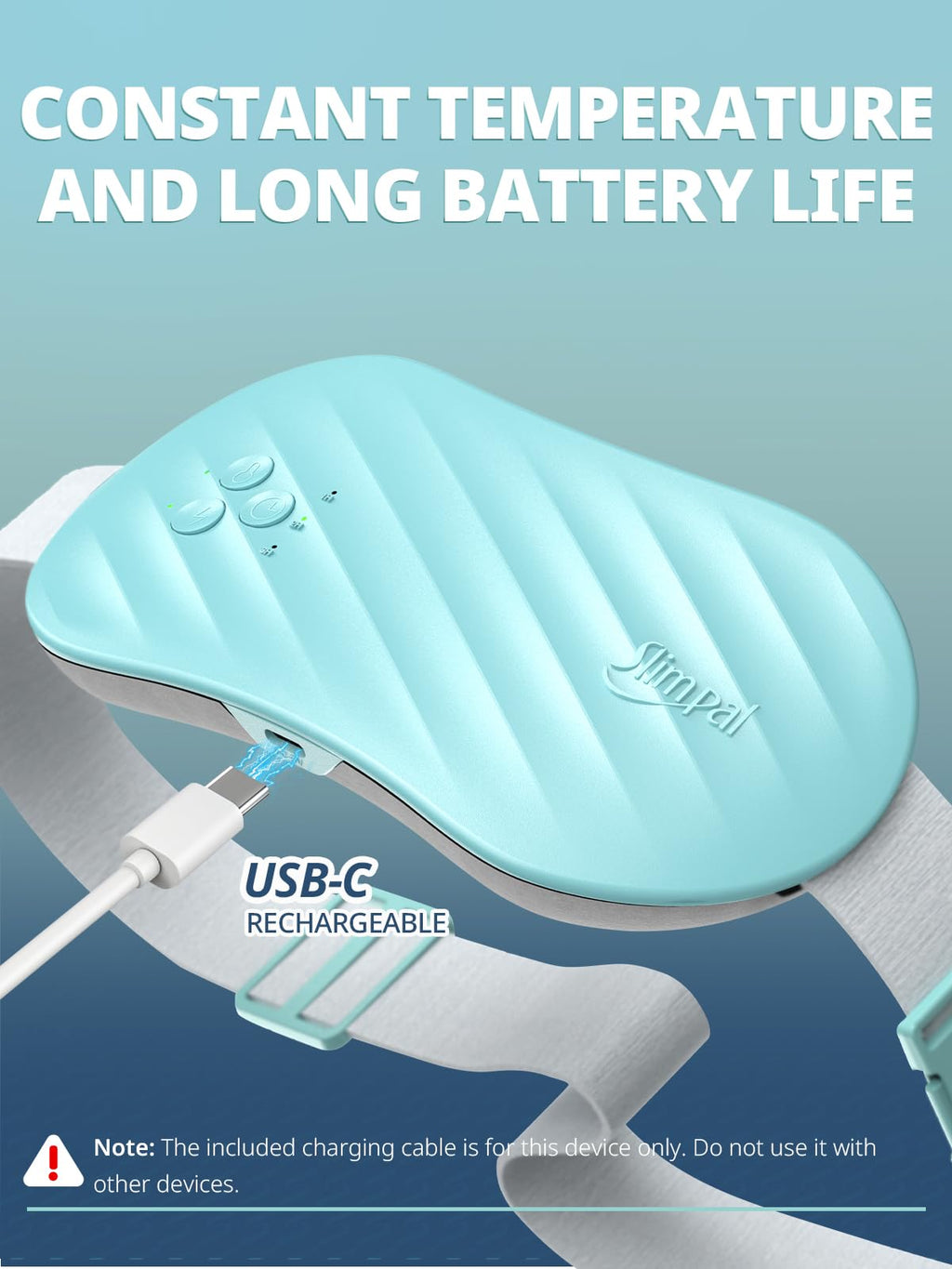 Slimpal Heating Pad for Period Cramps, Portable Heating Pad for Menstrual Relief, Electric Cordless Heating Belt for Back, Belly, Waist, Stomach, Wearable Heat Belt Gifts for Her Women Girl, White