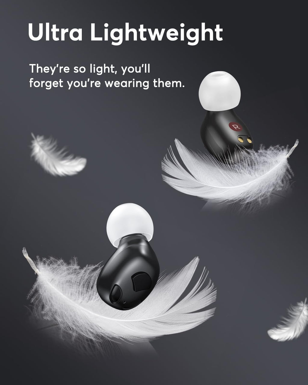 Karthus Rechargeable Hearing Aids for Seniors, OTC Hearing Aids with Hearing Loss, Clear Sound & Noise Reduction,80Hrs Long-Lasting Battery, Comfort & Invisible Design for Adults & Elderly, Black