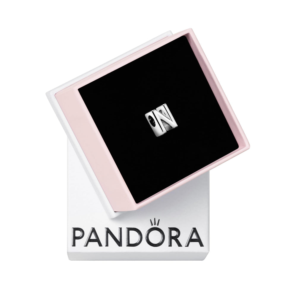 PANDORA Letter N Alphabet Charm - Compatible Moments Bracelets - Jewelry for Women - Gift for Women in Your Life - Made with Sterling Silver