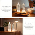 SupBri 6PCS Rose Halo LED Flameless Candles, Battery Operated Crystal Light