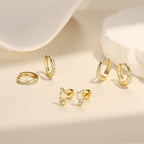 EATHAREEL Opal Earrings for Women, Dainty Opal Hoop Huggie Earrings, Hypoallergenic 14K Gold Earrings for Sensitive Ears, Christmas Gift for Her/Women
