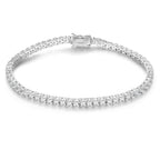 Gemsme 18K White Gold Plated 3.0mm Cubic Zirconia Classic Tennis Bracelet 6.5 Inch