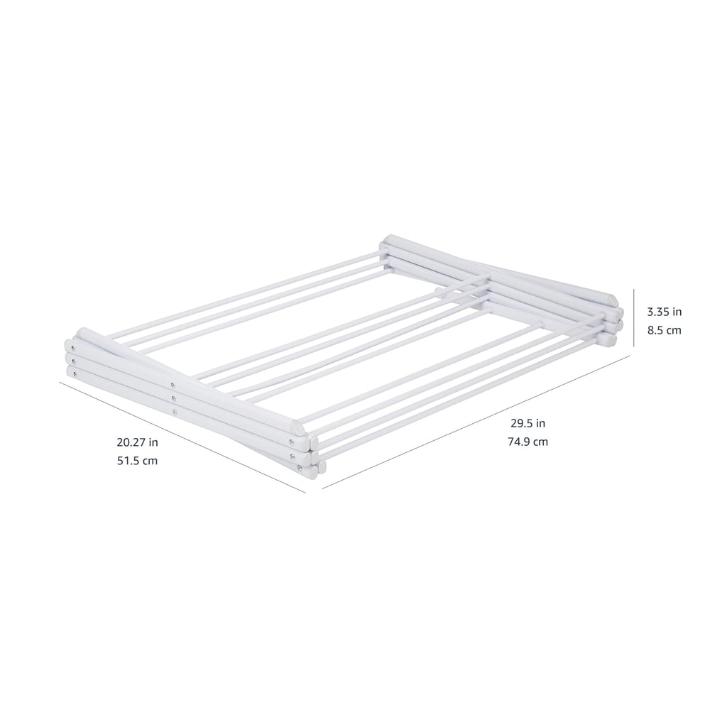Amazon Basics Foldable Portable Clothes Drying Rack for Indoor Air Drying, Collapsible Design, 14.5" D x 29.5" W x 41.8" H, White