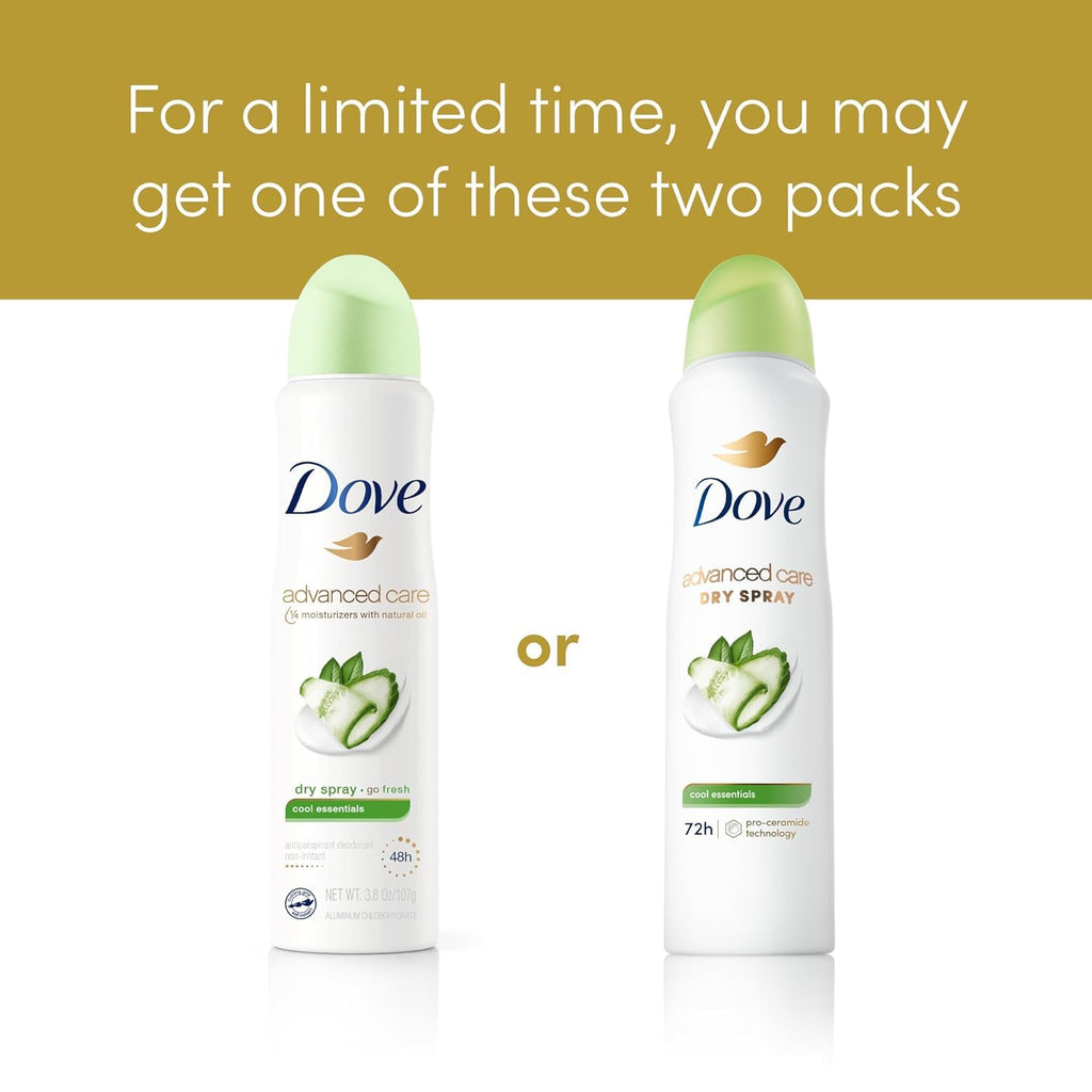 Dove Advanced Care Antiperspirant Deodorant Spray Cool Essentials 3.8oz 3PK