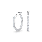 Swarovski Sommerset hoop earrings, clear, Rhodium finish